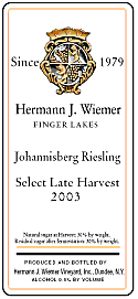 Select Late Harvest Johannisberg Riesling