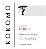Syrah, Green Pastures Vineyards, Dry Creek Valley