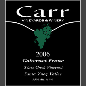 Cabernet Franc Three Creek Vineyard Santa Ynez Valley